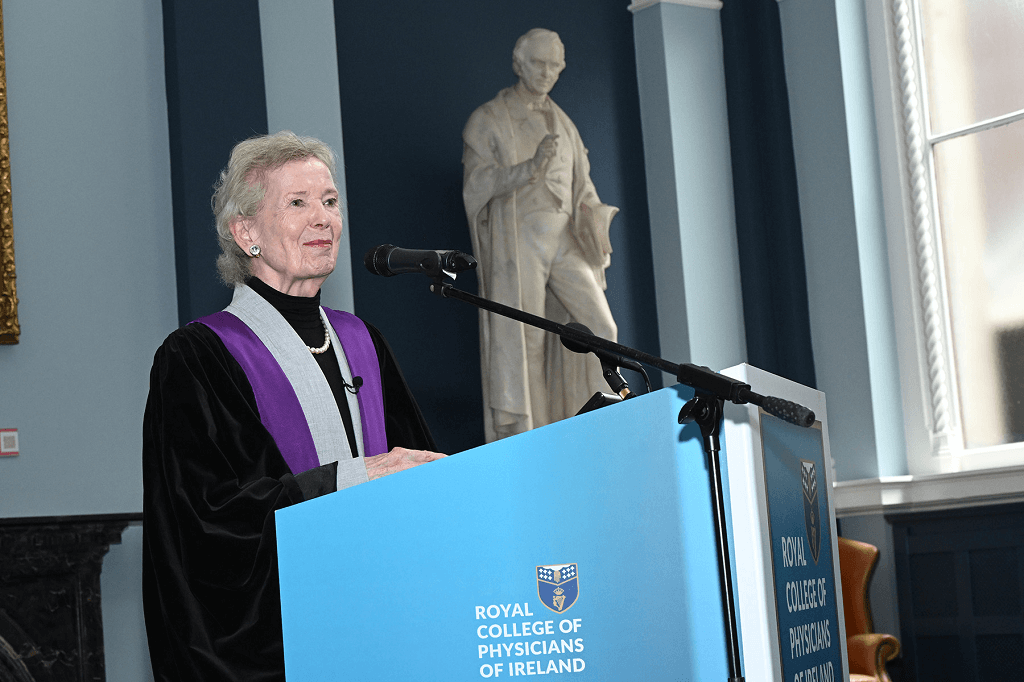 Mary Robinson speaking at RCPI where she received the prestigious Stearne Medal